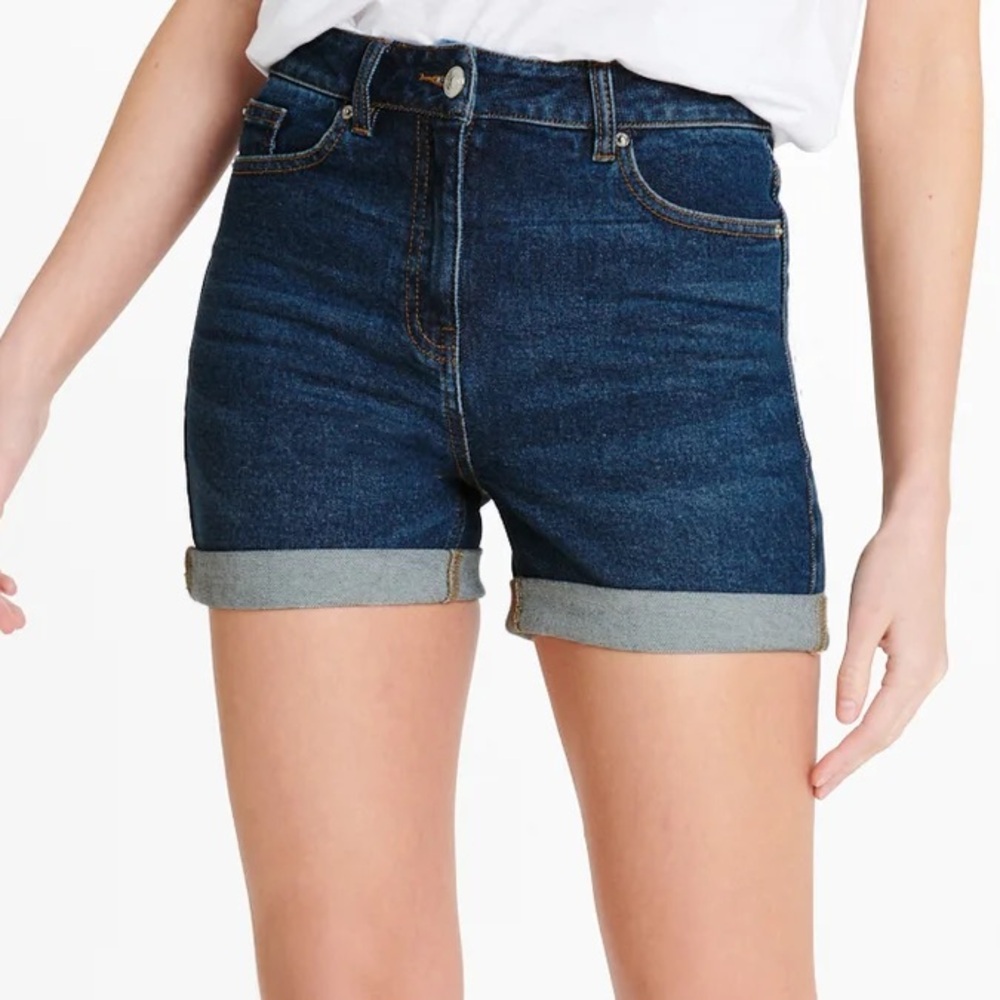 Express Midi High Rise Stretch Shorts - Picture 2 of 5